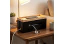 relaxdays Kabelbox aus Bambus Natur-Schwarz mit Ablage Bild 3