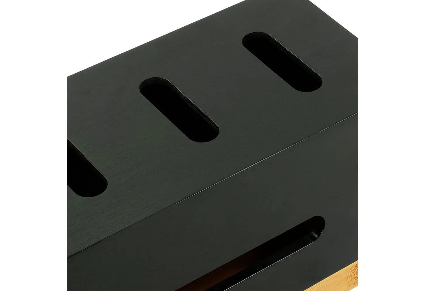 relaxdays Kabelbox aus Bambus Natur-Schwarz mit Ablage - Bild 5