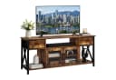 relaxdays TV-Bank Industrial Schwarz Braun mit Stauraum Bild 2