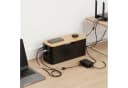 RELAXDAYS Kabelbox aus Bambus Natur-Schwarz mit Magnetverschluss Bild 1
