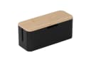 RELAXDAYS Kabelbox aus Bambus Natur-Schwarz mit Magnetverschluss Bild 2