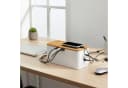 relaxdays Kabelbox aus Bambus, Natur-Weiß, 6-fach-Steckdosenleiste Bild 1