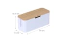 relaxdays Kabelbox aus Bambus, Natur-Weiß, 6-fach-Steckdosenleiste Bild 4