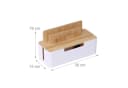 relaxdays Kabelbox Bambus mit Halt, Natur-Weiß Bild 4
