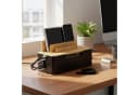 RELAXDAYS Kabelbox mit Handyhalter Natur-Schwarz Bambus Bild 1