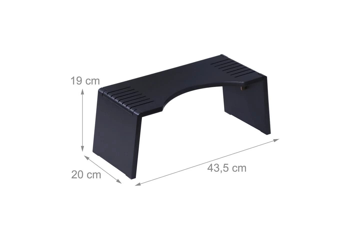 relaxdays Badhocker Klappbarer Toilettenhocker aus Bambus, Schwarz - Bild 4