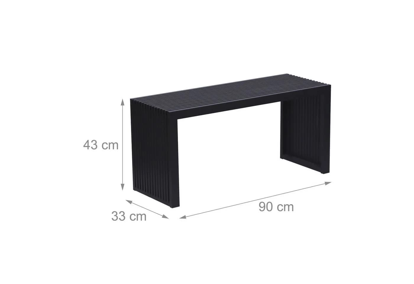 relaxdays Sitzbank Minimalistische Bambusbank ohne Lehne Schwarz - Bild 4