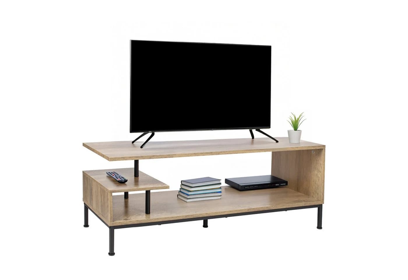 relaxdays TV-Bank TV Lowboard bis 55 Zoll Holzoptik - Bild 2