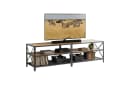 relaxdays TV-Bank TV Lowboard 4 Fächer, 180 cm, Braun, Schwarz Bild 2