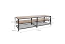 relaxdays TV-Bank TV Lowboard 4 Fächer, 180 cm, Braun, Schwarz Bild 4