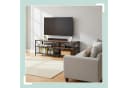 Relaxdays TV-Bank TV Lowboard 4 Fächer Braun Schwarz Industrial Style Bild 1