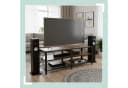 Relaxdays TV-Bank TV Lowboard 4 Fächer Braun Schwarz Industrial Style Bild 5