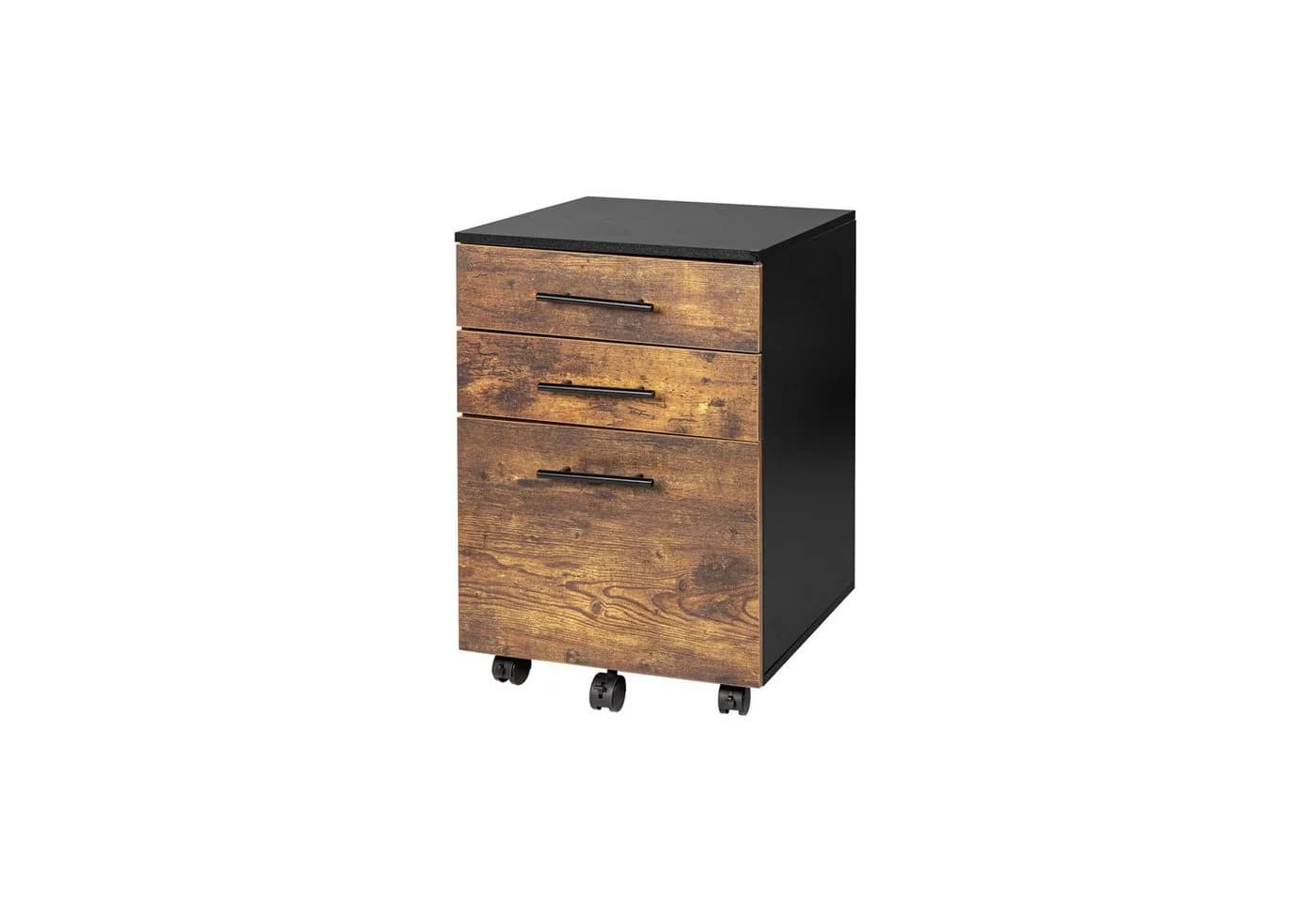 relaxdays Rollcontainer mit Hängeregister Industrial-Schwarz - Bild 2