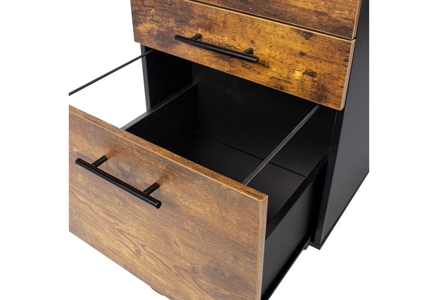 relaxdays Rollcontainer mit Hängeregister Industrial-Schwarz - Bild 5