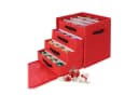 relaxdays Aufbewahrungsbox Weihnachtskugel, Rot, mit Schubladen Bild 2