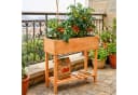 relaxdays Hochbeet Holz mit Ablage & Vlieseinlage, Orange Bild 1