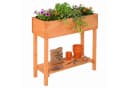 relaxdays Hochbeet Holz mit Ablage & Vlieseinlage, Orange Bild 2