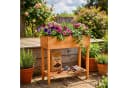 relaxdays Hochbeet Holz mit Ablage & Vlieseinlage, Orange Bild 5