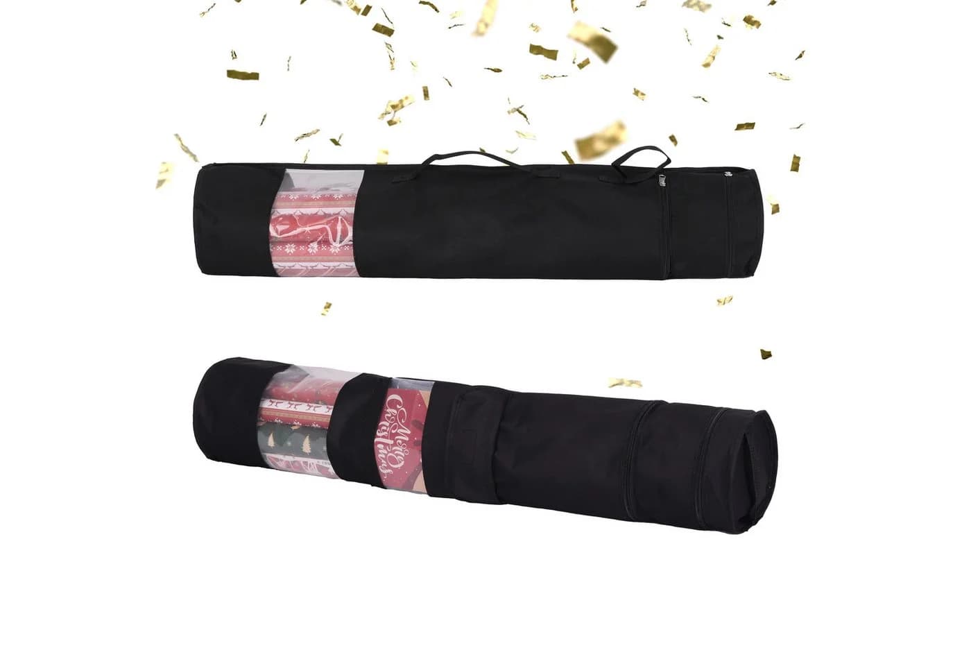RELAXDAYS Aufbewahrungsbox Geschenkpapier 2er Set Schwarz - Bild 2