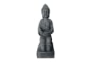 relaxdays Buddha Figur Grau Polyresin Wetterfest Bild 2