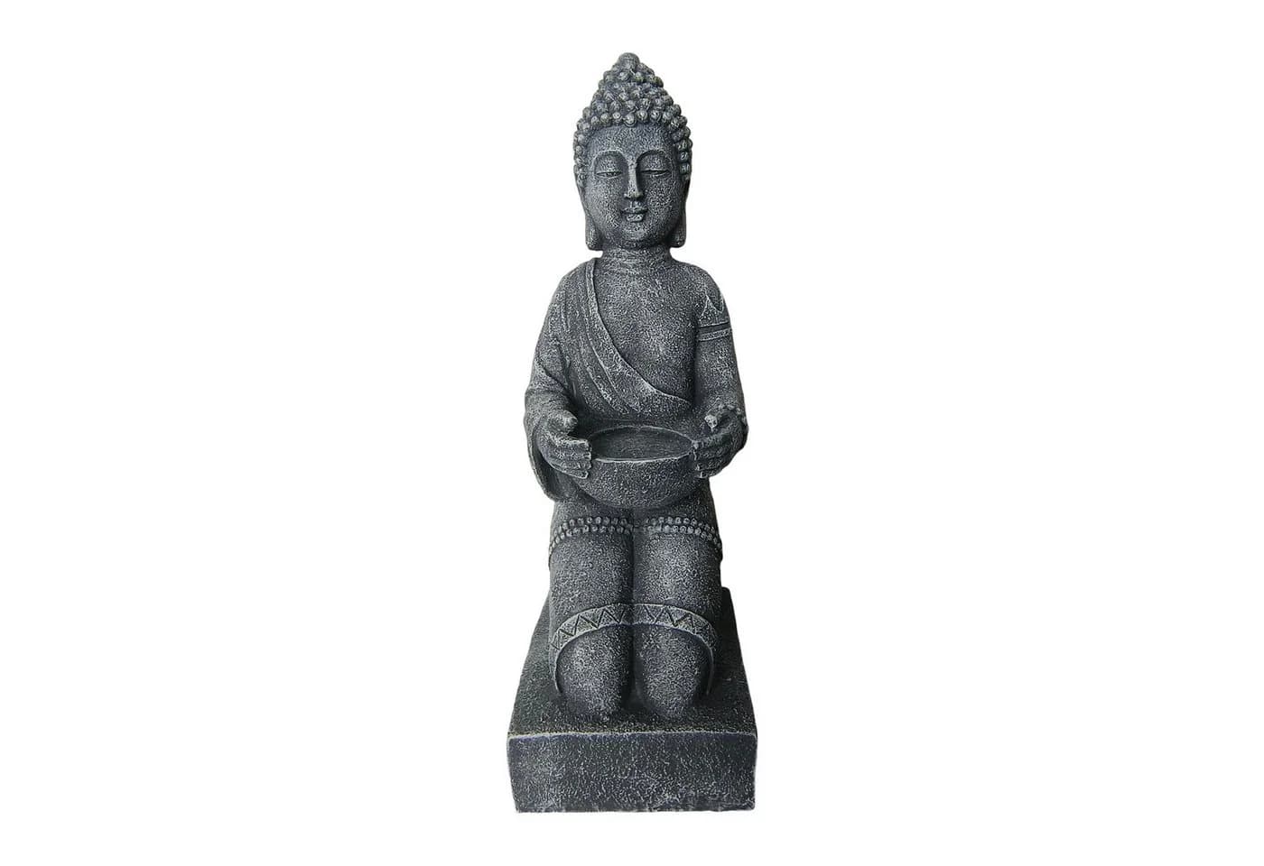 relaxdays Buddha Figur Grau Polyresin Wetterfest - Bild 2