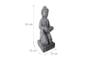 relaxdays Buddha Figur Grau Polyresin Wetterfest Bild 4