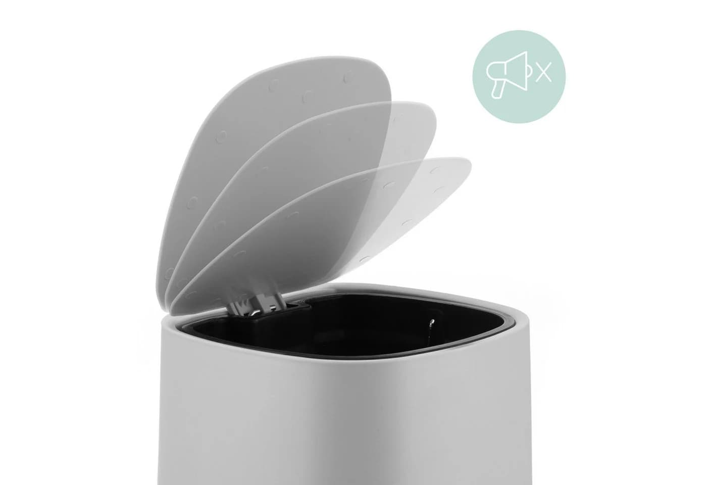 relaxdays Kosmetikeimer Bad Mülleimer 5 l Softclose grau