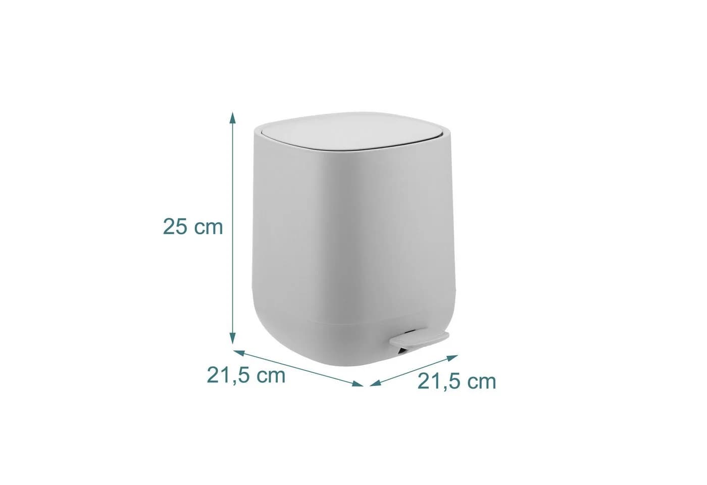 relaxdays Kosmetikeimer Bad Mülleimer 5 l Softclose grau - Bild 4