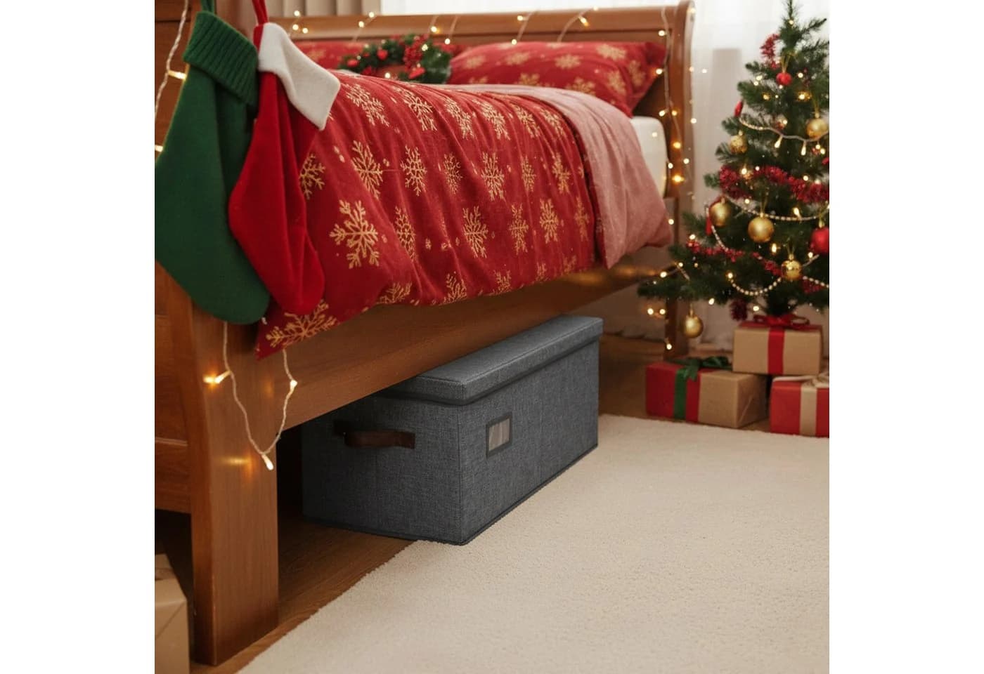 relaxdays Aufbewahrungsbox Weihnachtskugel, grau - Bild 3