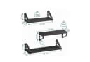 relaxdays Wandregal Set 3er Pack Schwarz Holzoptik Metall Bild 4