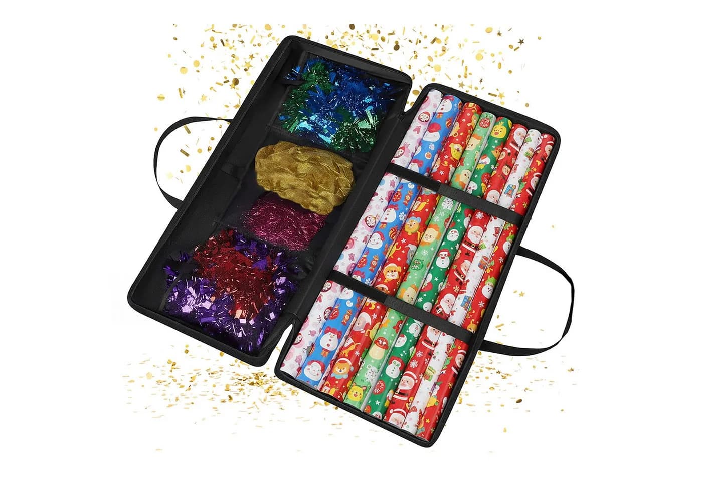 relaxdays Aufbewahrungsbox Geschenkpapier Aufbewahrung, Schwarz - Bild 2