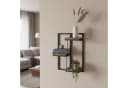 relaxdays Wandregal Industrial Design 3 Ebenen Schwarz Braun Bild 1