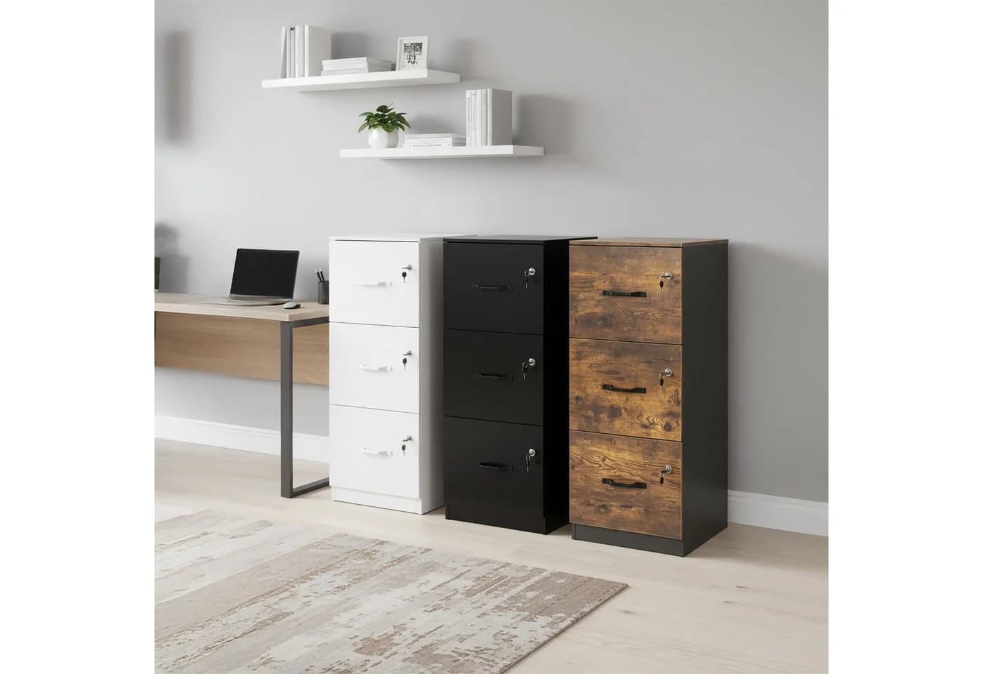 relaxdays Aktenschrank Hängeregister Weiß - Bild 3