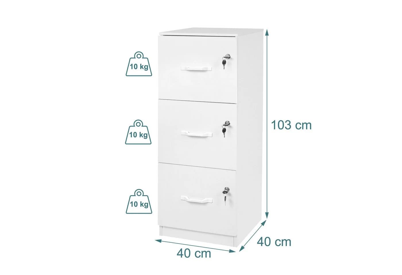 relaxdays Aktenschrank Hängeregister Weiß - Bild 4