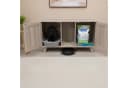 relaxdays Katzenhaus XXL Katzenschrank grau mit zwei Kammern Bild 5
