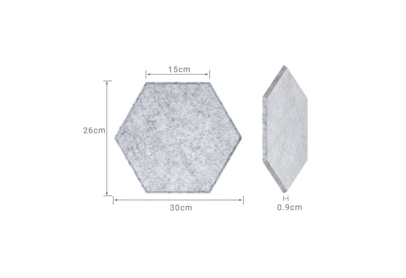 relaxdays Akustikplatte Hexagon Akustikplatten Set selbstklebend, 36-St, grau - Bild 4