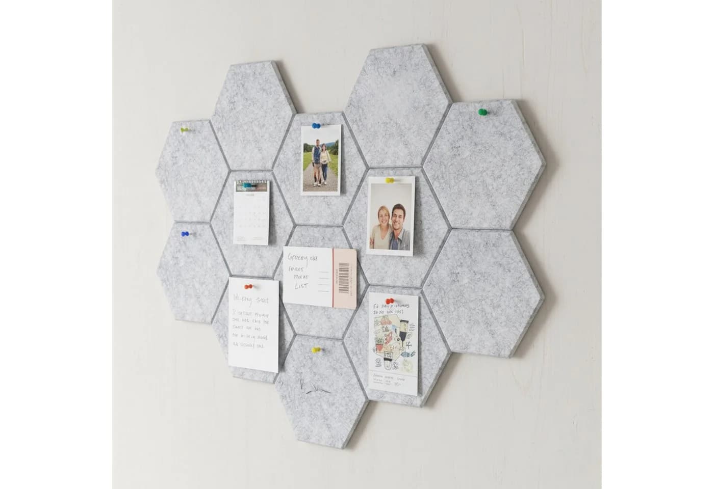 relaxdays Akustikplatte Hexagon Akustikplatten Set selbstklebend, 36-St, grau - Bild 5