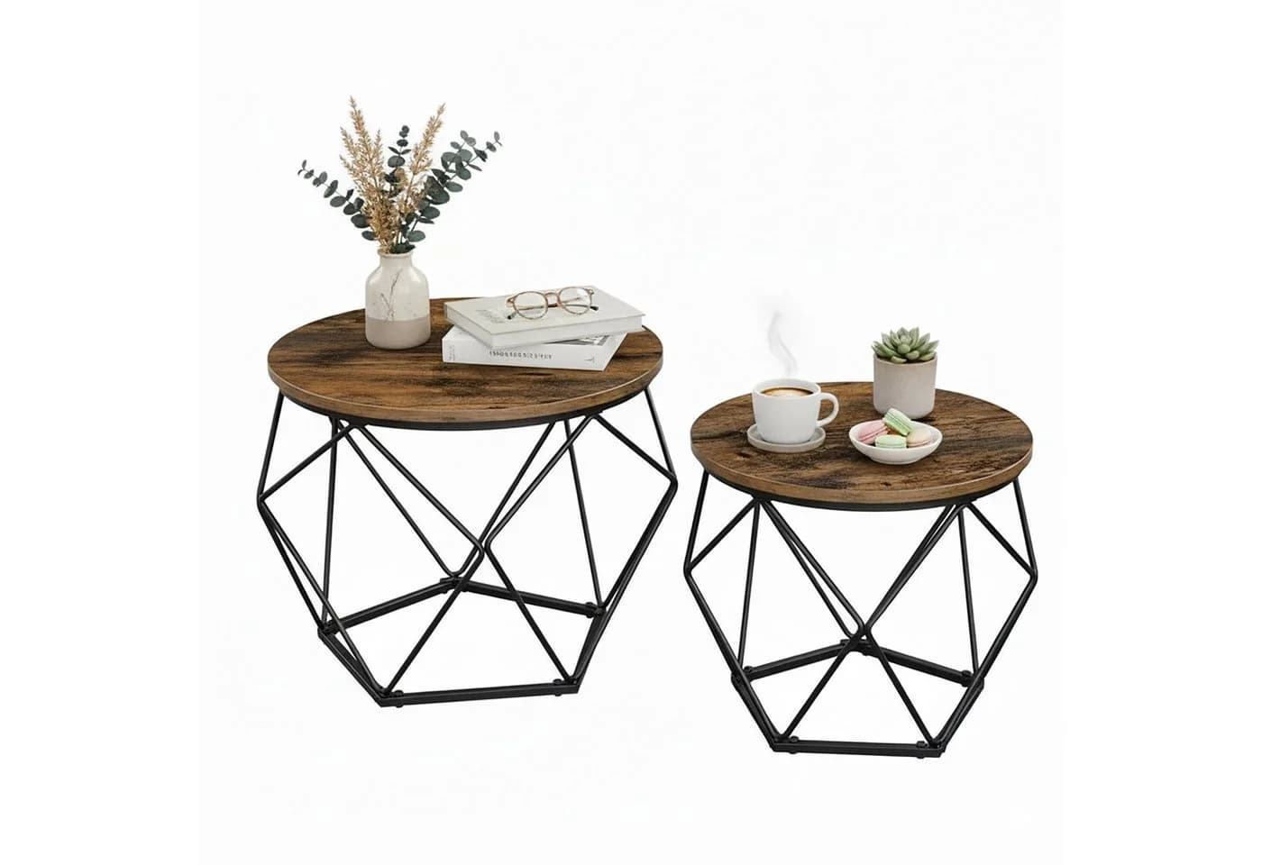 relaxdays Couchtisch 2er Set Industrial-Schwarz - Bild 2