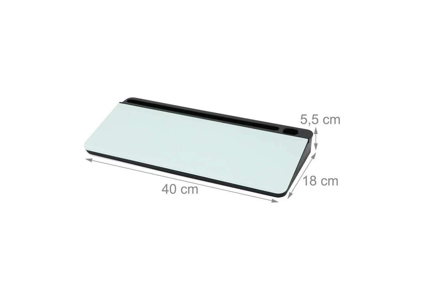 relaxdays Schreibtisch Organizer mit Whiteboard Glas Schwarz - Bild 4