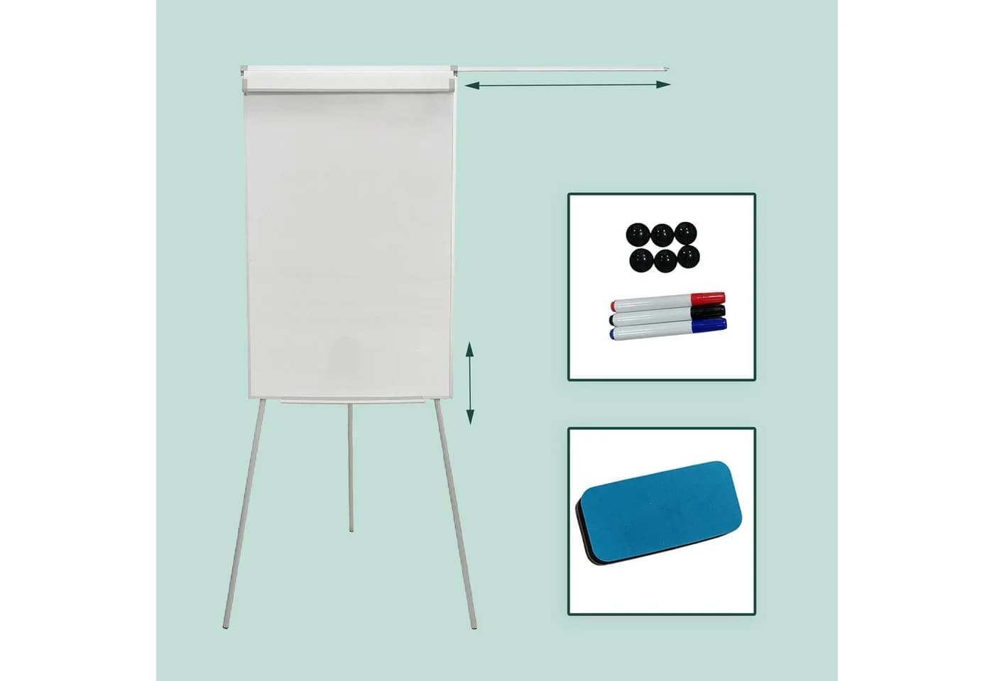 RELAXDAYS Magnettafel Flipchart Whiteboard 2 Arme Weiß - Bild 5