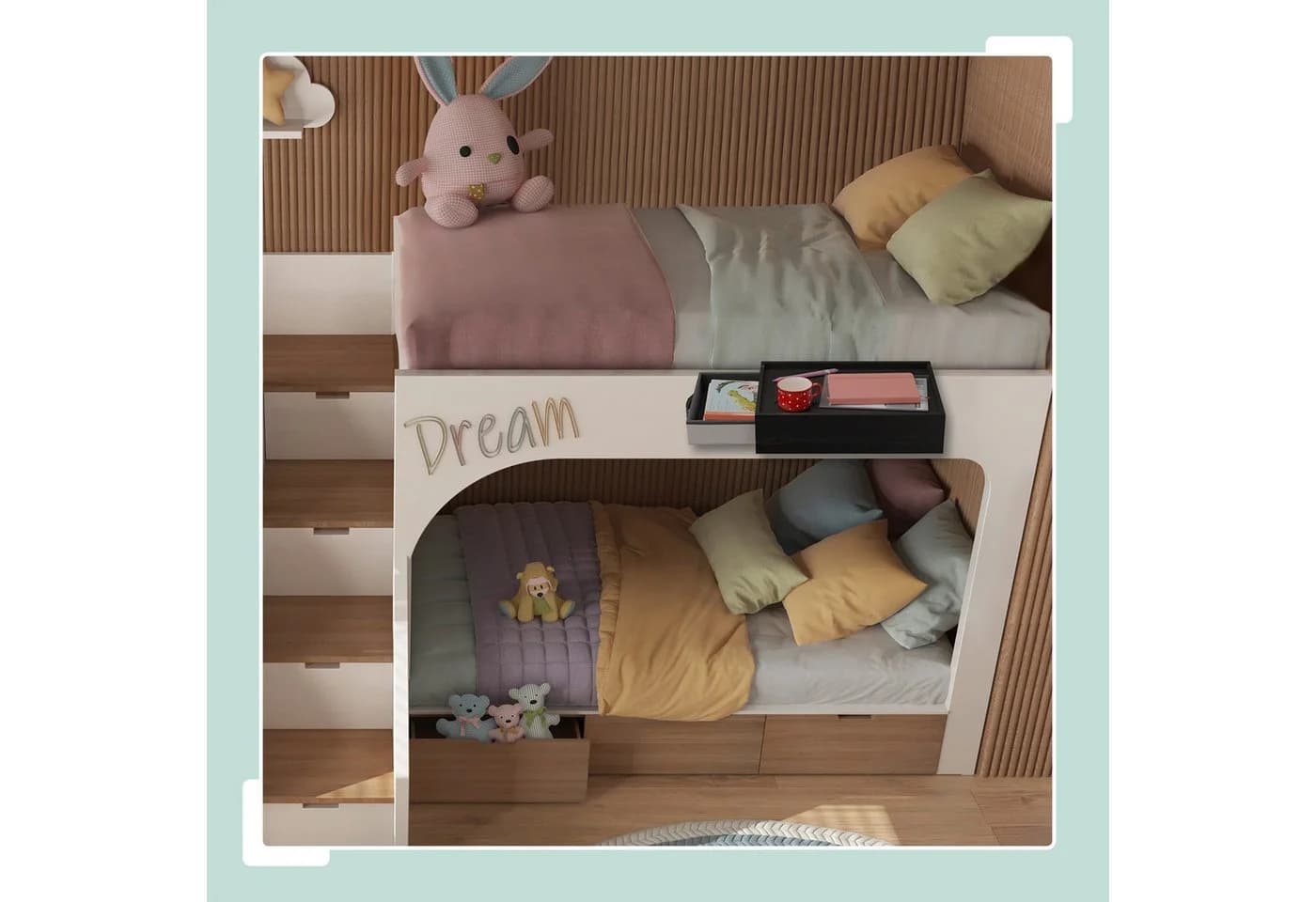 relaxdays Klemm-Nachttisch 2er Set Bambus Schwarz