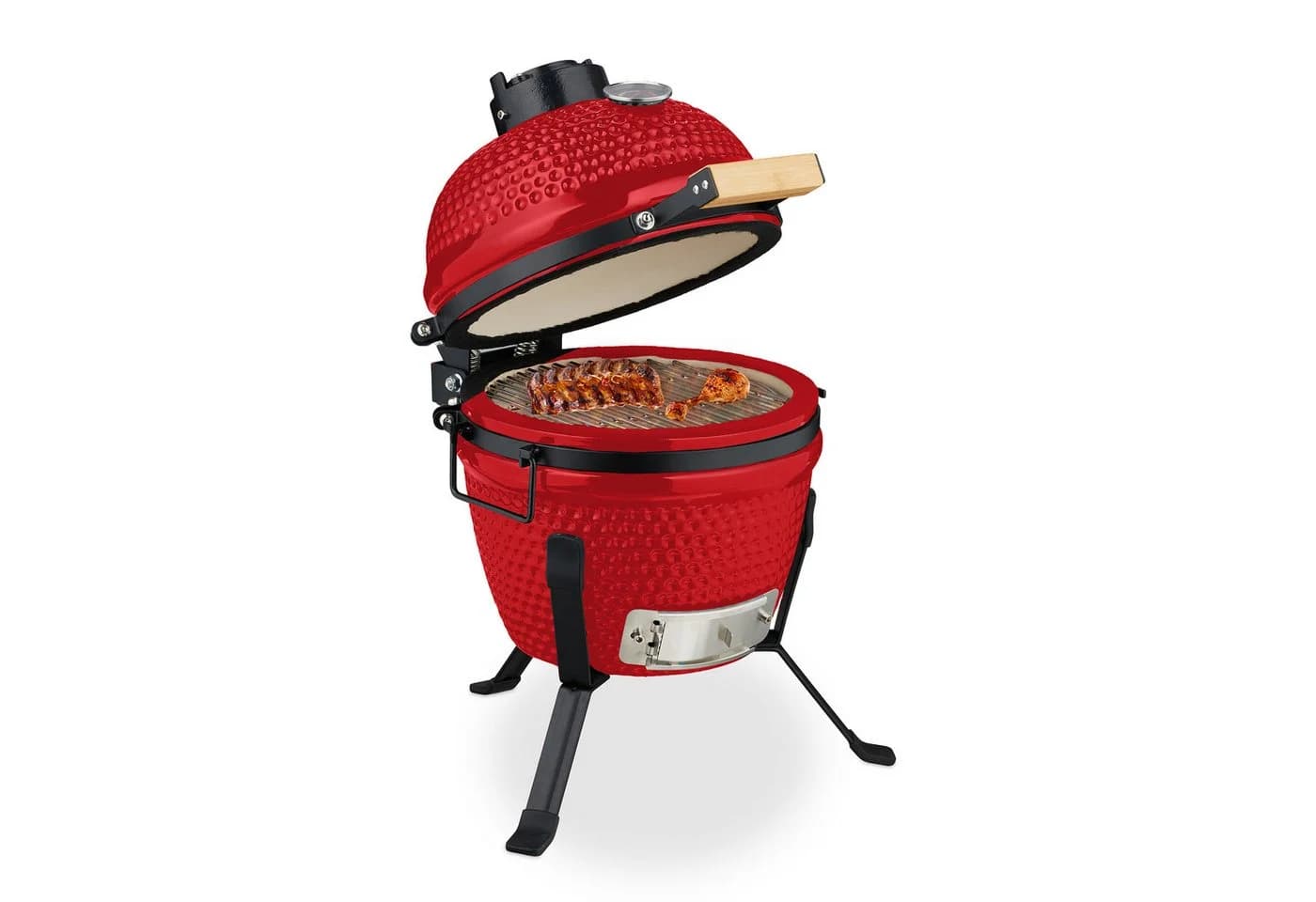 relaxdays Keramik Kamado Grill Rot mit Grill-Ei - Bild 2