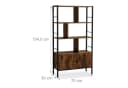 relaxdays Bücherregal mit Unterschrank Industrial-Schwarz Bild 4