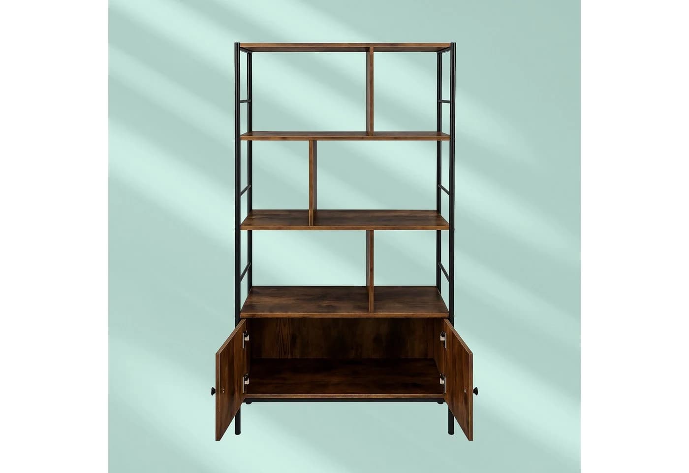 relaxdays Bücherregal mit Unterschrank Industrial-Schwarz - Bild 5