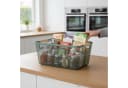 relaxdays Aufbewahrungskorb Drahtkorb mit Holzgriffen Mint Bild 3
