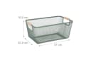 relaxdays Aufbewahrungskorb Drahtkorb mit Holzgriffen Mint Bild 4