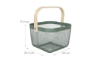 relaxdays Aufbewahrungskorb mit Griff Mint Drahtkorb Holz Bild 4