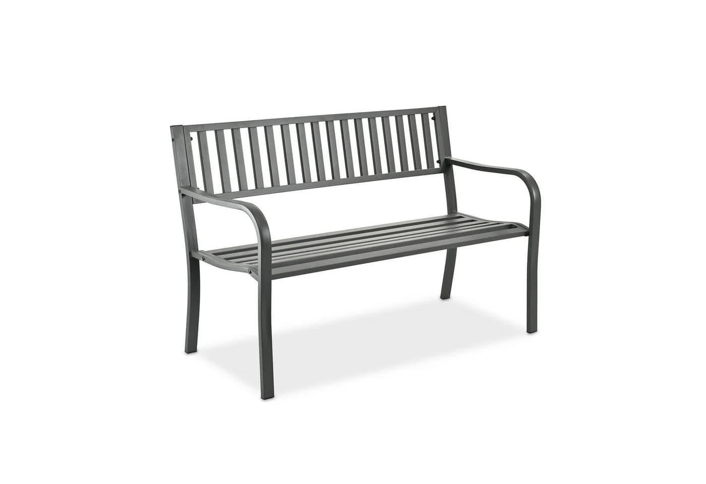 RELAXDAYS Gartenbank aus Metall Grau mit Armlehnen - Bild 2