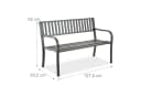 RELAXDAYS Gartenbank aus Metall Grau mit Armlehnen Bild 4