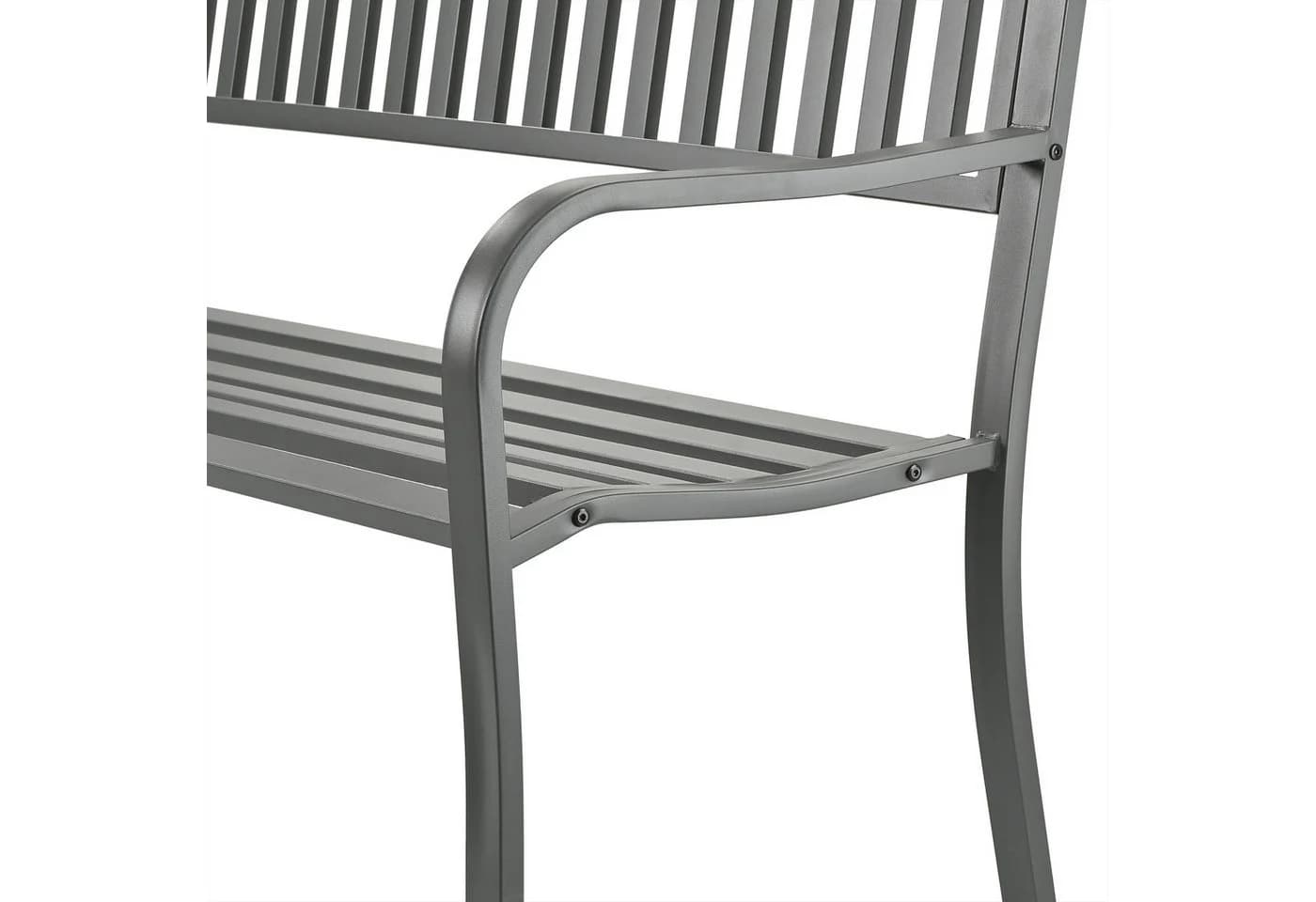 RELAXDAYS Gartenbank aus Metall Grau mit Armlehnen - Bild 5